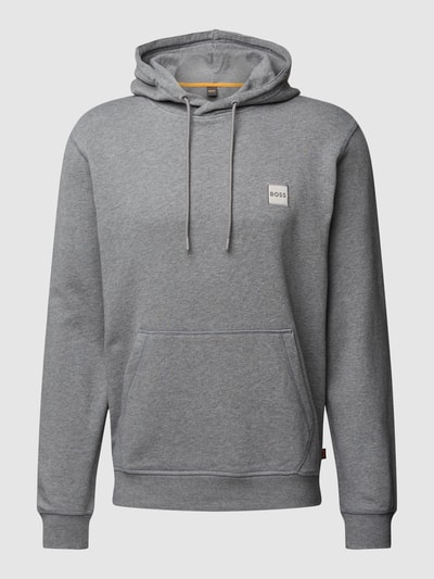 BOSS Orange Hoodie mit Label-Detail und Känguru-Tasche Modell 'WETALK' Mittelgrau 2