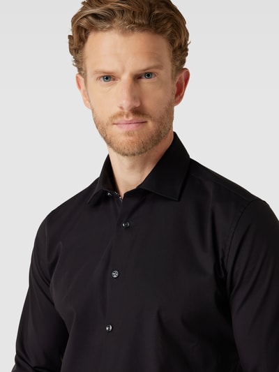 Seidensticker Super SF Koszula biznesowa z listwą guzikową model ‘Kent’ Czarny 3