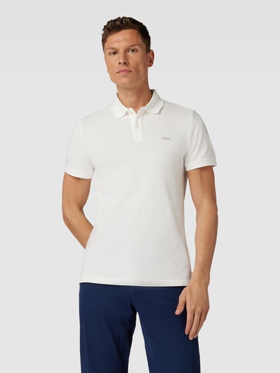 s.Oliver RED LABEL Poloshirt mit Label-Stitching Weiss 4