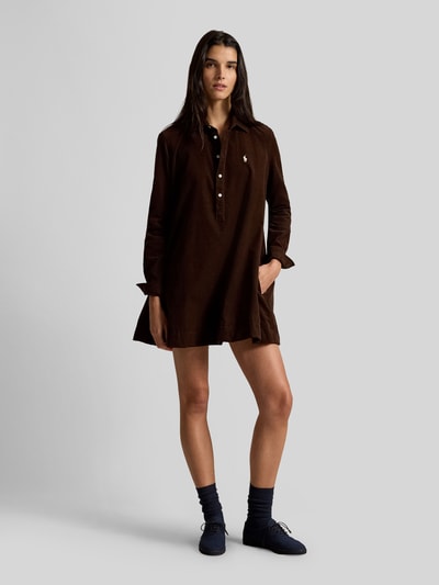 Polo Ralph Lauren Sukienka casualowa o linii a z czystej bawełny Ciemnobrązowy 4