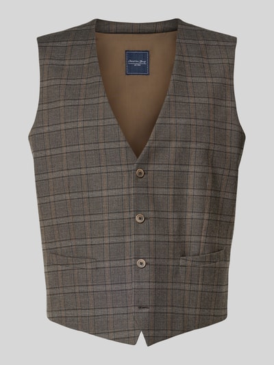 Christian Berg Men Regular fit gilet met steekzakken Middenbruin - 2