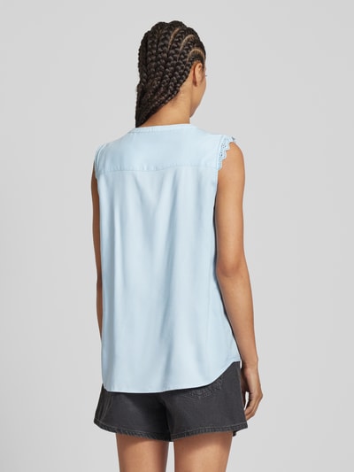 Only Blousetop van viscose met kant, model 'KIMMI' Lichtblauw - 5