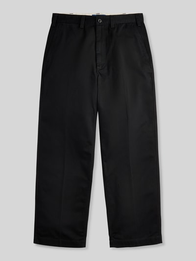 Produktfoto, Regular Fit Weite Hose aus reiner Baumwolle von Polo Ralph Lauren, czarny, krój regular fit, gładka, logo, bawełna