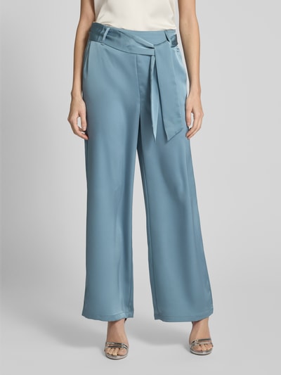Zero Spodnie z szeroką nogawką i wiązanym paskiem Błękitny 4
