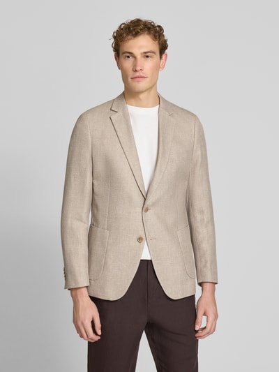 s.Oliver BLACK LABEL Marynarka garniturowa o kroju regular fit z mieszanki lnu Beżowy 4