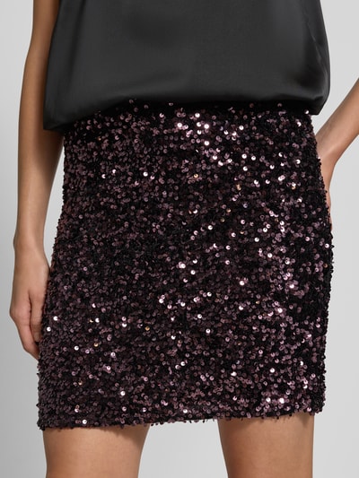 B.Young Spódnica mini z elastycznym pasem model ‘PAILLET’ Ciemnobrązowy 3