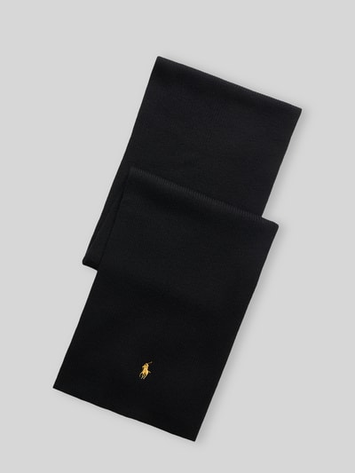 Polo Ralph Lauren Schal aus reiner Wolle mit Logo-Stitching Black 1