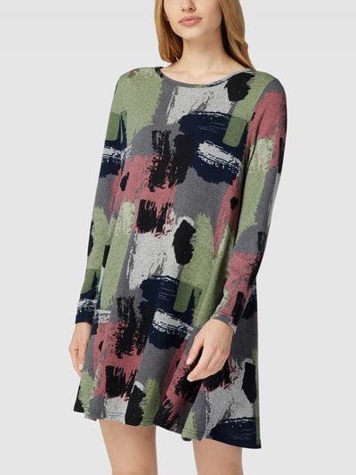 Apricot Mini-jurk met all-over motief Middengrijs gemêleerd - 4