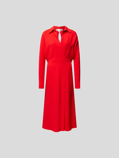 Victoria Beckham Maxikleid mit Umlegekragen Rot 2