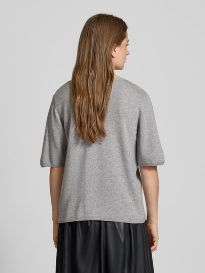 Milano Italy Regular fit gebreid shirt met kasjmier Antraciet - 5