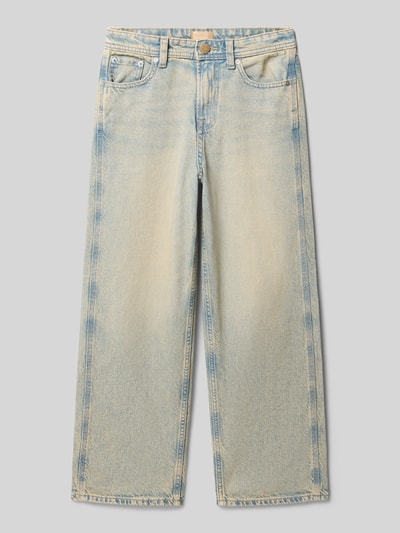 Produktfoto, Baggy Fit Jeans im Used-Look Modell 'ALEX' von Jack & Jones, bawełna z domieszką wiskozy, jasnoniebieski, kieszenie, szerokość w rozmiarze 140: 35 cm, długość nogawki wewnętrznej w rozmiarze 140: 62 cm