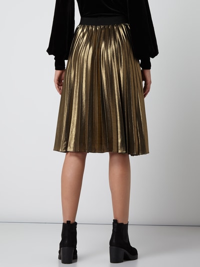 Esprit Collection Midirok in metallic look met plissévouwen Goud gemêleerd - 5