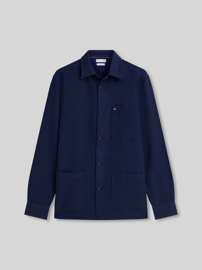 Tommy Hilfiger regular fit overshirt van katoenmix Donkerblauw - 2