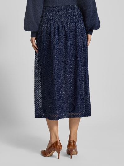 Scotch & Soda Glanzende midirok met elastische band Donkerblauw - 5
