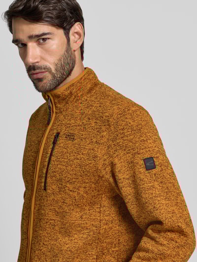 camel active Regular Fit Strickjacke in Melange-Optik mit Stehkragen Orange 3