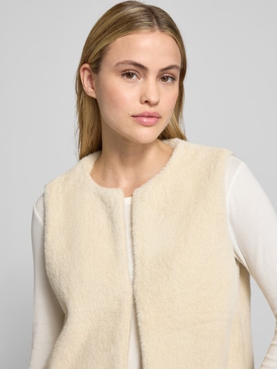 Tom Tailor Regular fit gilet in de look van imitatiebont Zand - 3