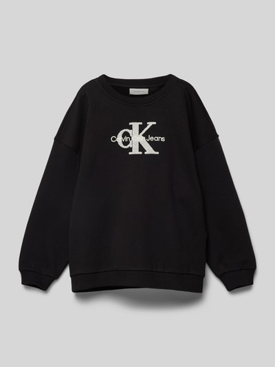 Calvin Klein Jeans Bluza o kroju oversized z nadrukiem z logo model ‘TEDDY’ Czarny 1