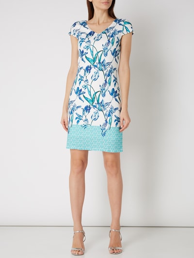 SMASHED LEMON Kleid aus Krepp mit floralem Muster Aqua 1