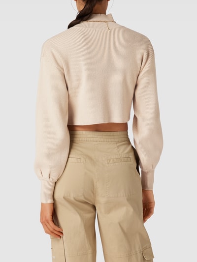 Gina Tricot Cropped Strickpullover mit Strukturmuster Modell 'ARYA' Beige 5