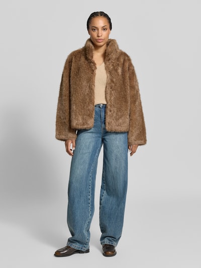 Juvia Imitatiebontjack met opstaande kraag Offwhite - 1