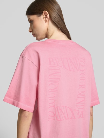 Tom Tailor Denim Oversize T-Shirt aus reiner Baumwolle Pink 3