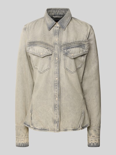 BOSS Orange Slim fit jeansoverhemd van een mix van katoen en lyocell  Lichtgrijs - 2