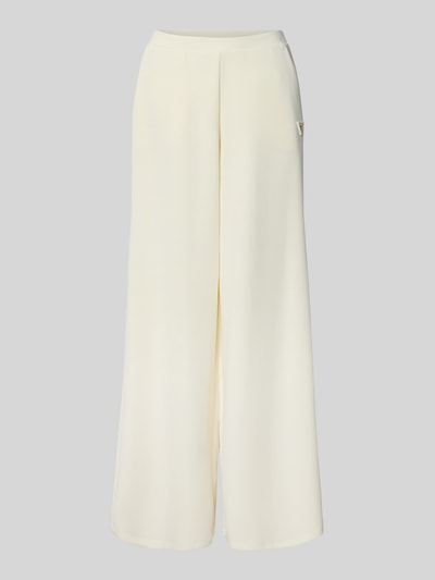 Guess Activewear Wide Leg Stoffhose mit Label-Applikation Modell 'OLYMPE' Offwhite 2