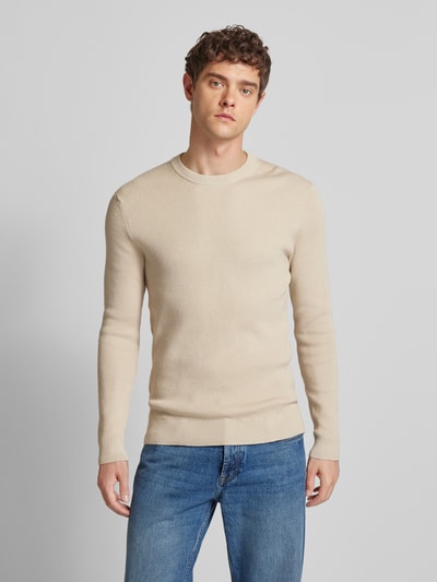 Only & Sons Strickpullover mit Rundhalsausschnitt Modell 'PHIL' Beige 4