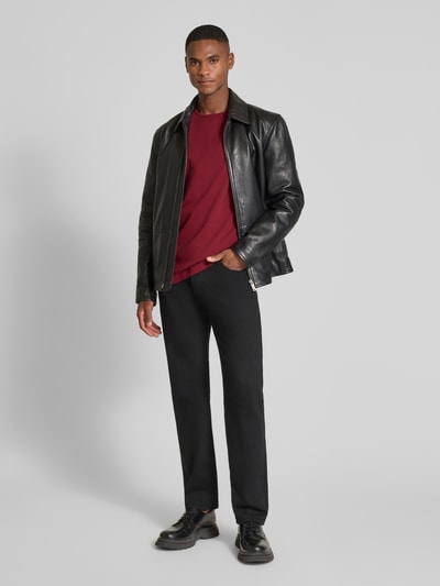 JOOP! Collection T-Shirt mit geripptem Rundhalsausschnitt Modell 'Priamo' Kirsche 1