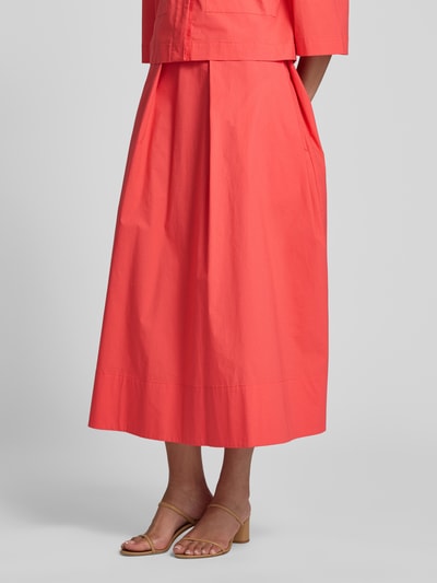 MORE Midirok in A-lijn met plooien Rood - 4