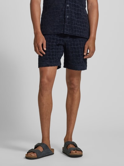 Marc O'Polo Korte broek met structuurmotief Donkerblauw - 4