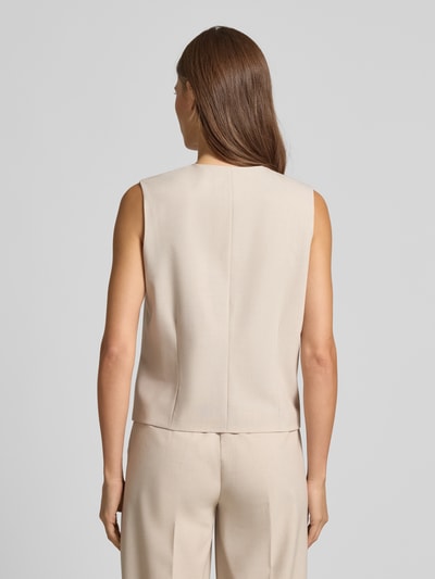 OPUS Gilet met asymmetrische knoopsluiting, model 'Warfa' Zand - 5