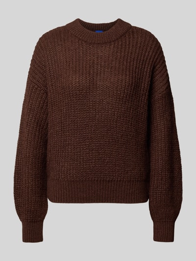 HUGO Blue Regular Fit Pullover aus Material-Mix mit Alpaka-Anteil Modell 'Slogeryna_B' Mittelbraun 1