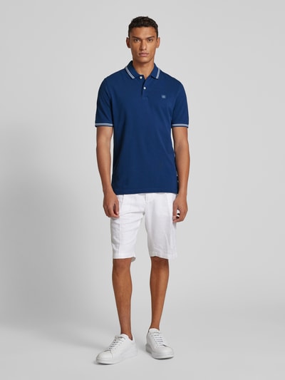 bugatti Poloshirt met contrastgarnering Jeansblauw - 1