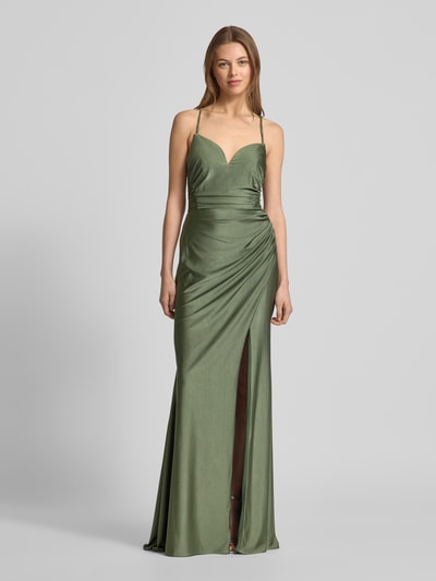 Luxuar Abendkleid mit seitlicher Raffung Schilf 4