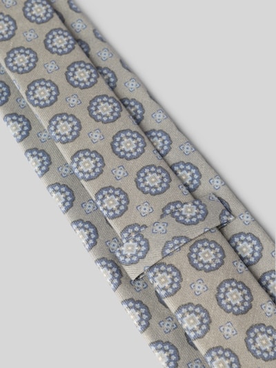 Produktfoto, Krawatte aus Seiden-Woll-Mix von OLYMP in Beige mit blauen und weißen runden Mustern, glatte Textur, Herren Krawatte von OLYMP