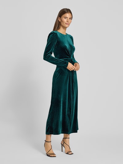 YAS Sukienka koktajlowa z aksamitu z dodatkiem moheru model ‘HELLA’ Ciemnozielony 1