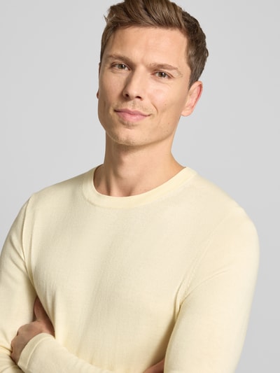 Drykorn Gebreide pullover met ribboorden, model 'Irmino' Offwhite - 3