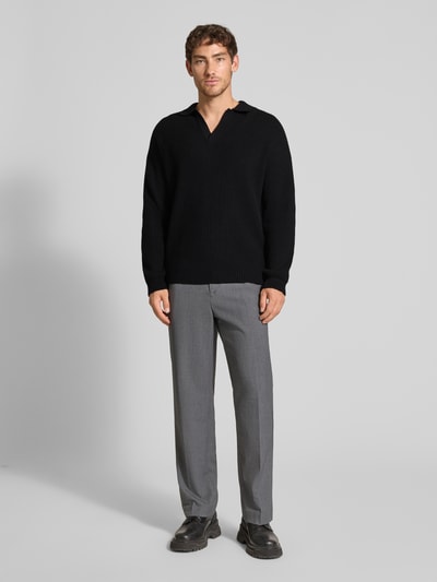 Drykorn Gebreide pullover met polokraag Zwart - 1