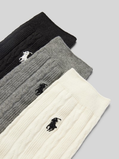 Polo Ralph Lauren Socken mit Zopfmuster im 3er-Pack Black 2