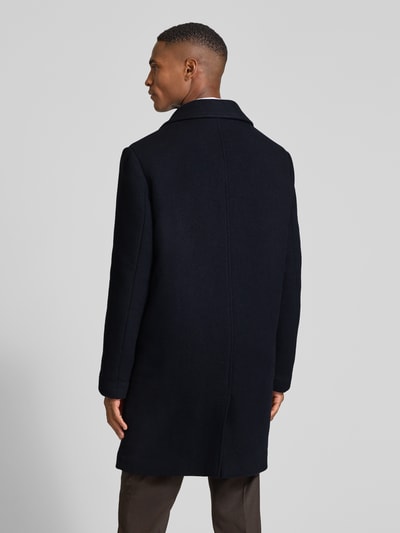 SELECTED HOMME Regular fit lange wollen jas met platte kraag, model 'ARCHIVE' Donkerblauw - 5