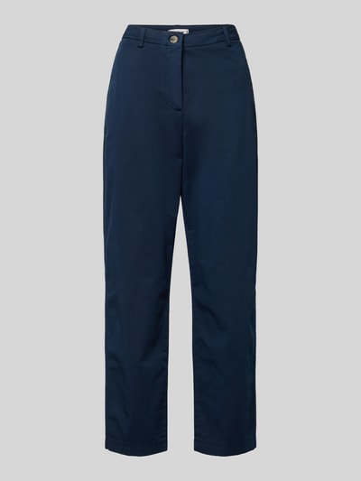 Produktfoto, Slim Fit Chino aus Baumwoll-Mix von Tommy Hilfiger, jednolity granatowy, krój slim fit, bawełniany materiał, szlufki, kieszenie