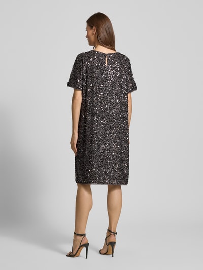 comma Knielange jurk met ronde hals Antraciet - 5