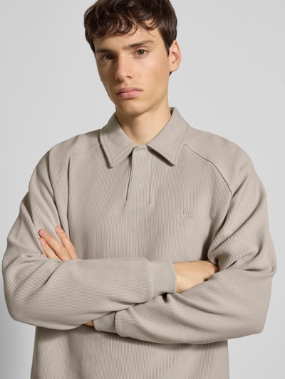 REVIEW Sweatshirt met polokraag Lichtgrijs - 3