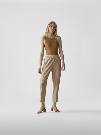 Agnona Bundfaltenhose aus Wolle Beige 1