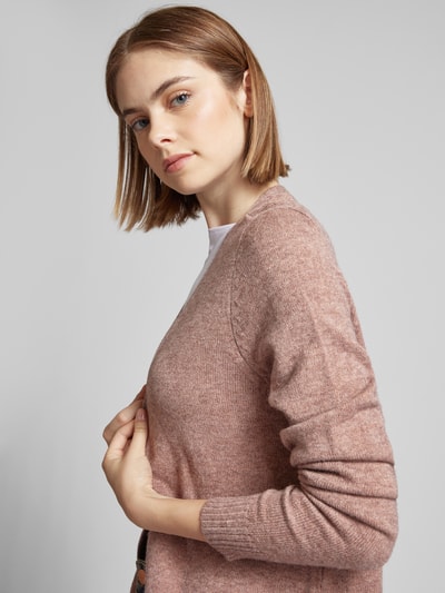 Only Gebreide cardigan met steekzakken, model 'LESLY' Mauve - 3