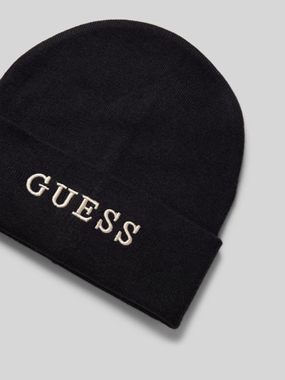 Guess Czapka beanie z wyhaftowanym logo Czarny 2