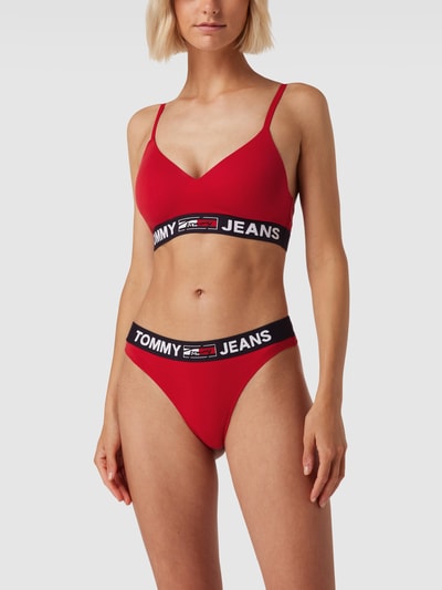 TOMMY HILFIGER Biustonosz typu bralette z elastycznym paskiem z logo Czerwony 1