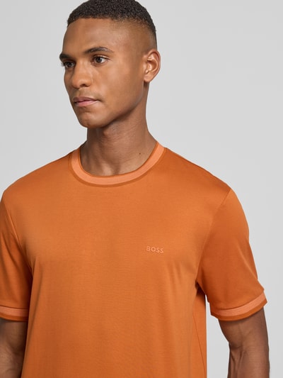 BOSS Slim fit T-shirt van puur katoen, model 'TESSLER' Oranje - 3