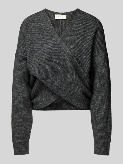 MSCH Copenhagen Gebreide pullover in wikkellook, model 'Zinelle Hope' Antraciet - 2